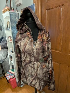 Huntworth Camo Hooded Pullover - Brown/Olive